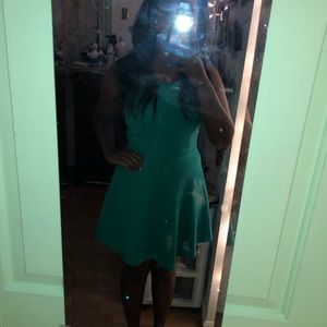 Francesca’s Green Fit and Flare Dress